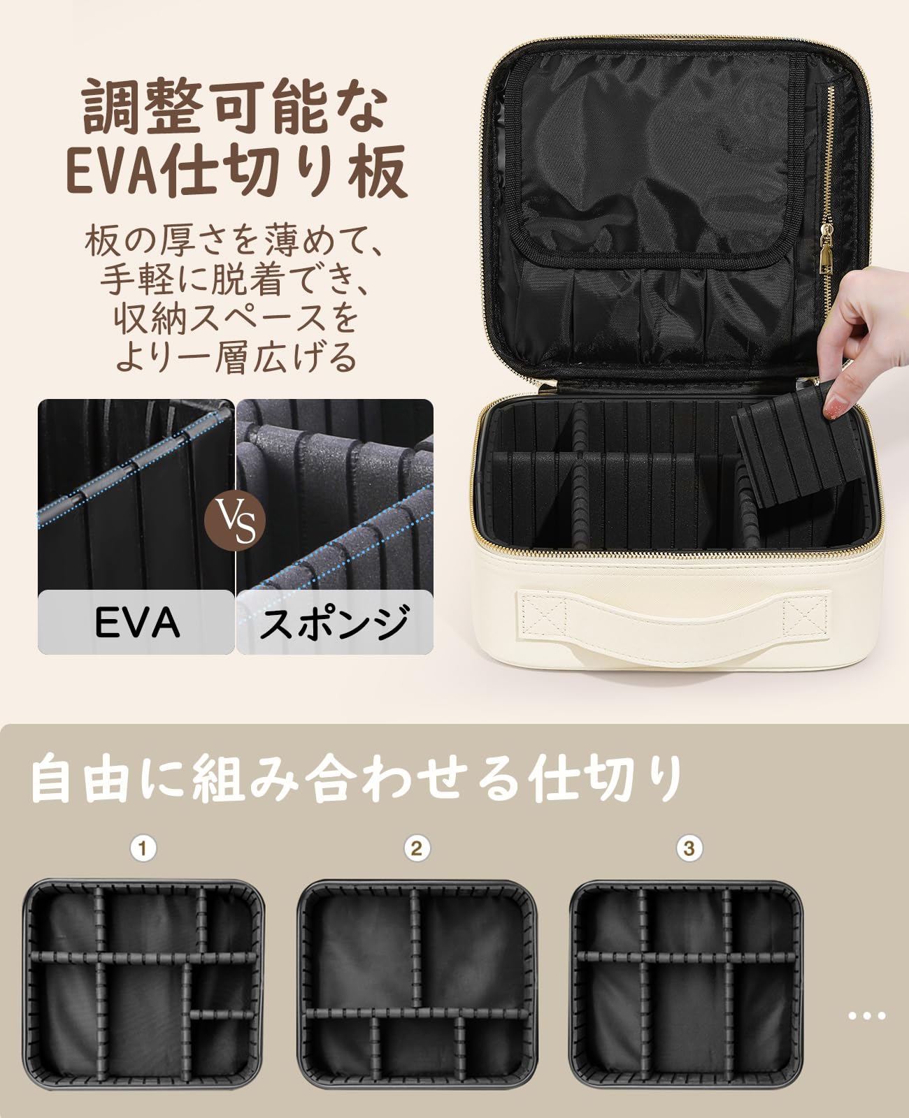 Amazon | メイクボックス 大容量 Luxspire メイクポーチ 可愛い プロ用